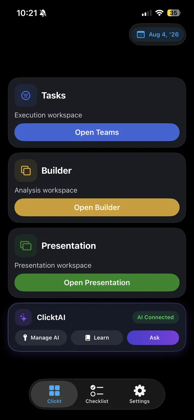 ClicktAI on iPhone